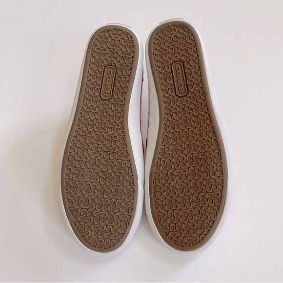 NWT Coach 'Beale' style slip on cream sneakers with plaid canvas print - Picture 8 of 8
